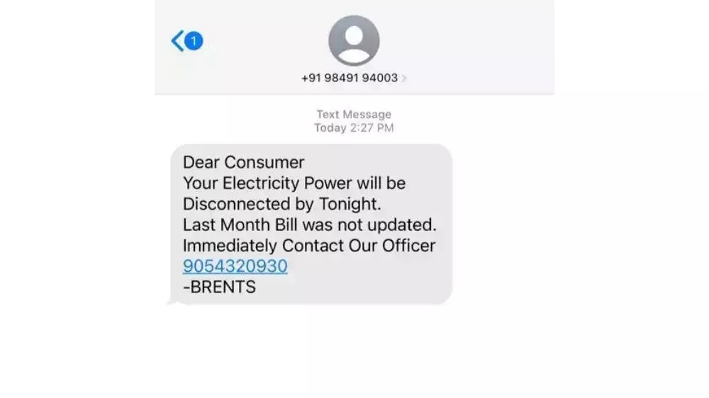 fake power supply sms