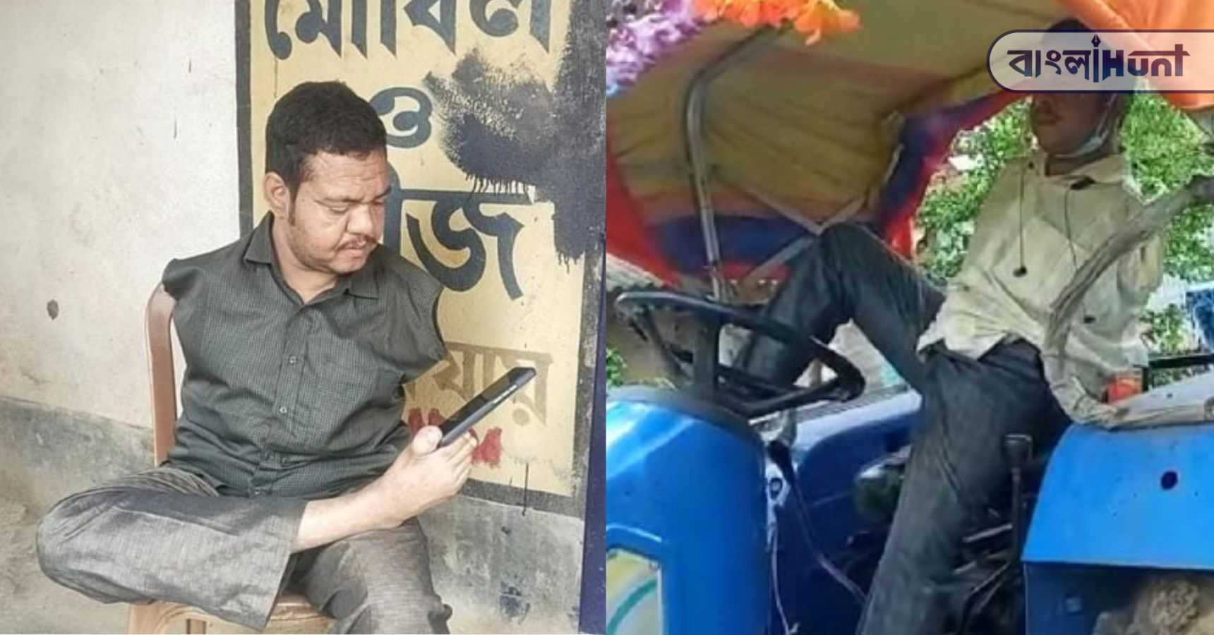 disabled youth driving tractor