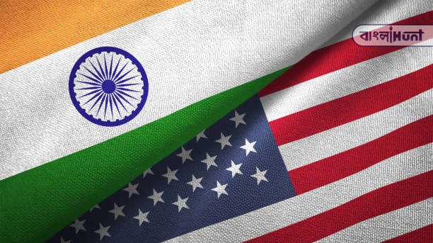 united states and india flag together realtions textile cloth fabric texture