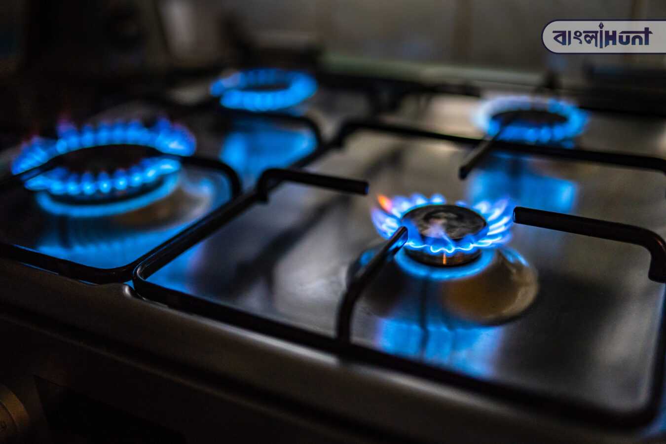 close up of burning stove