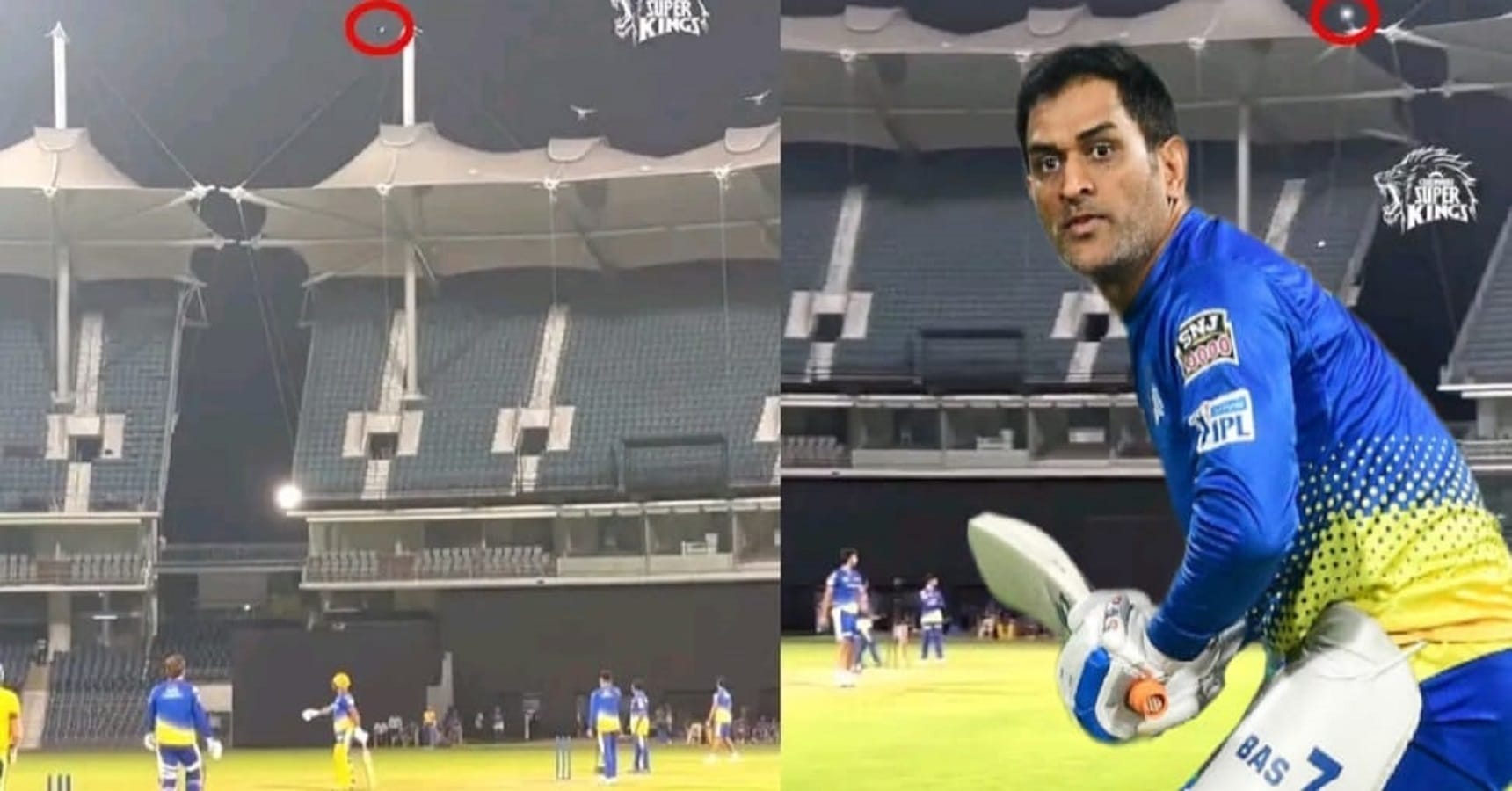 dhoni net sixes