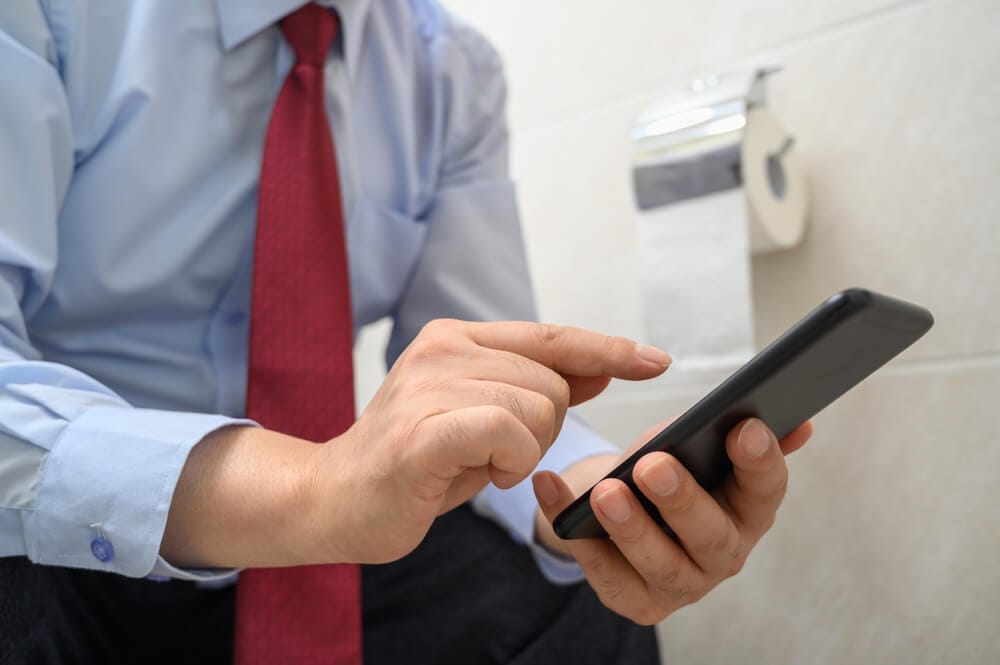 phone in toilet