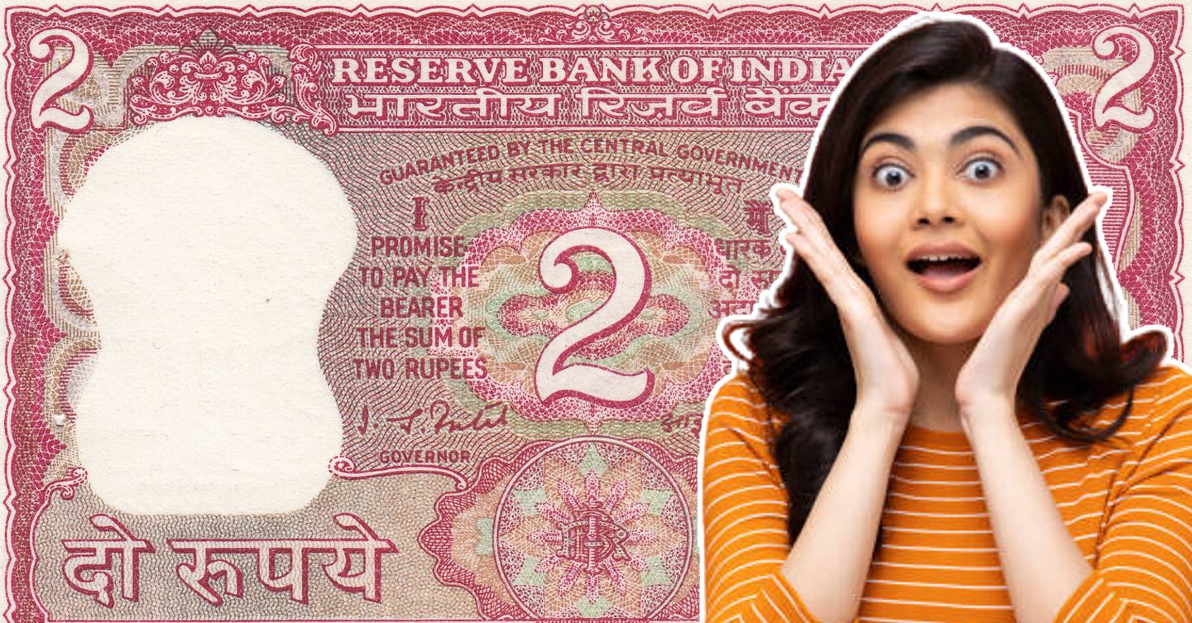 2 rupees pink note