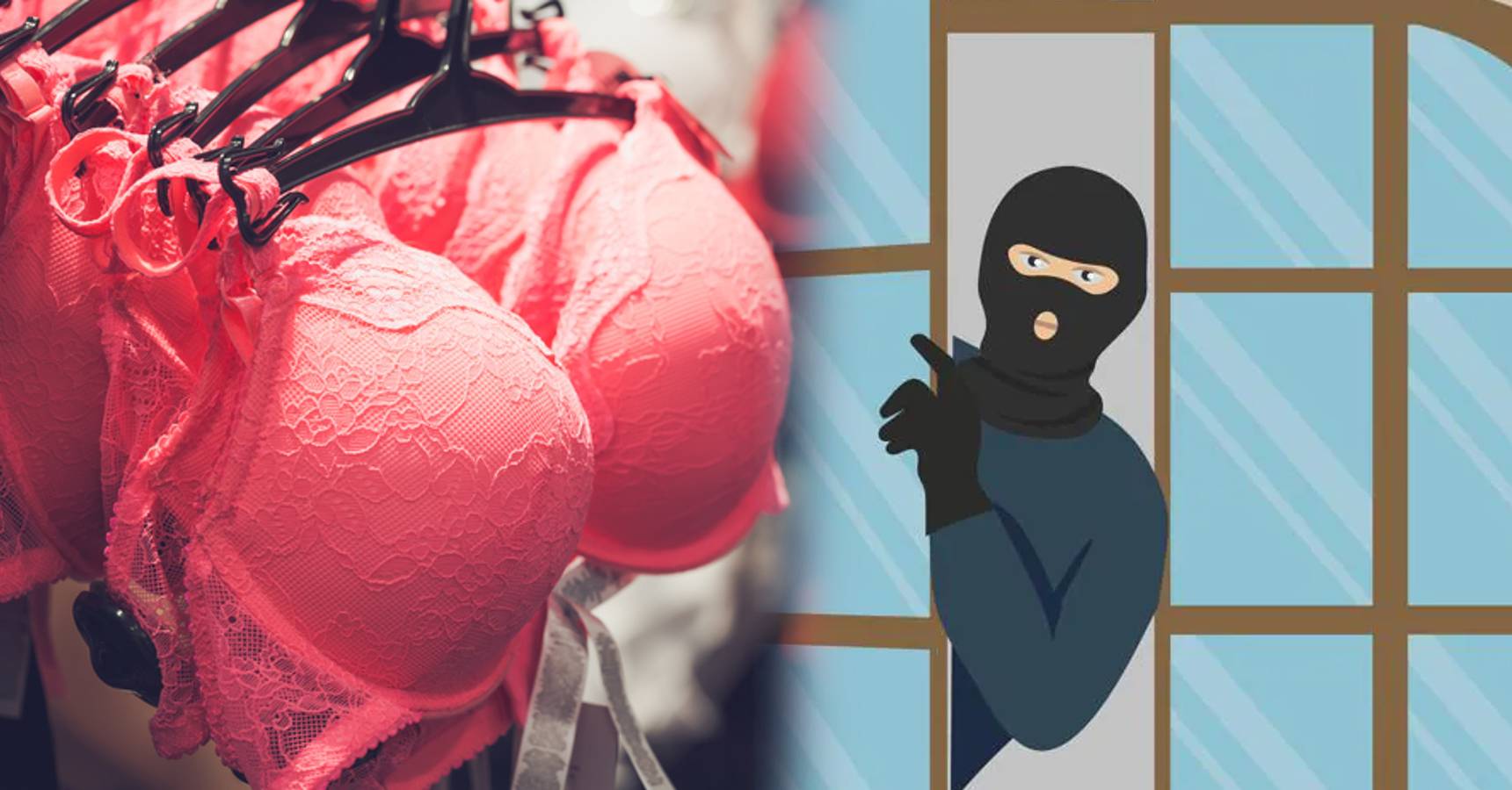 Thief caught stealing women's underwear.