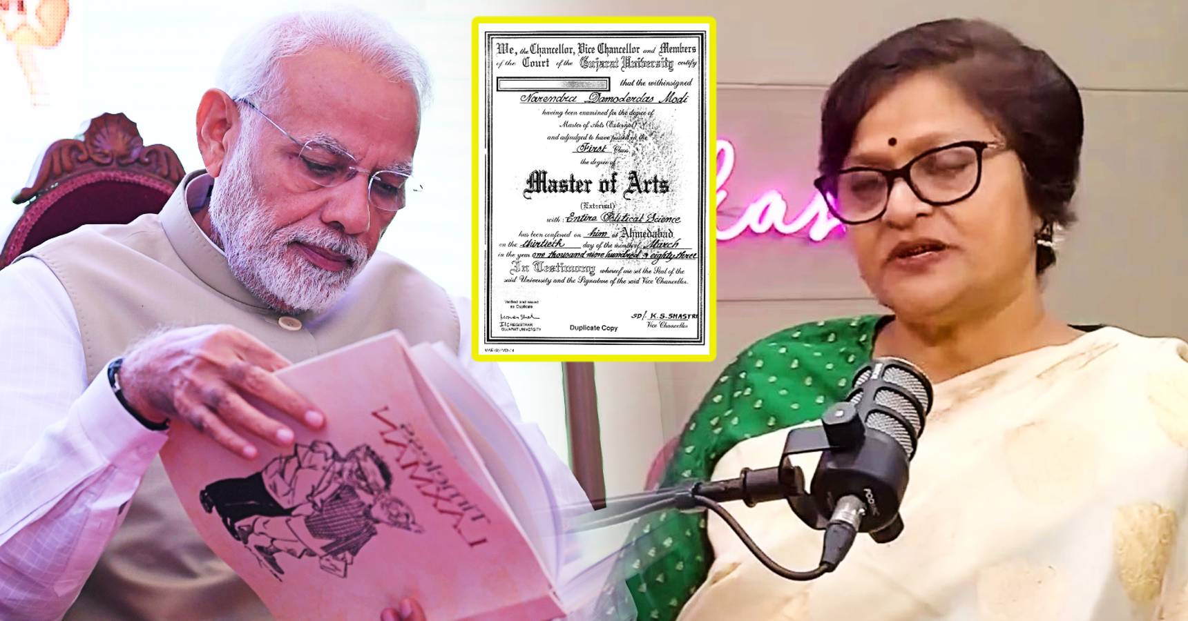 narendra modi MA Degree