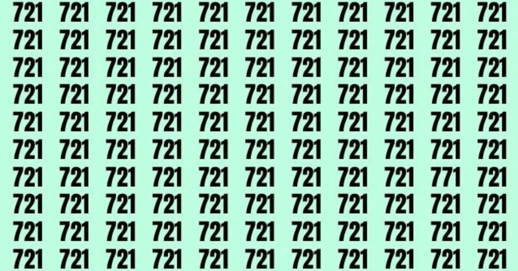 Optical Illusion You are a genius if you can find the number in 771 number