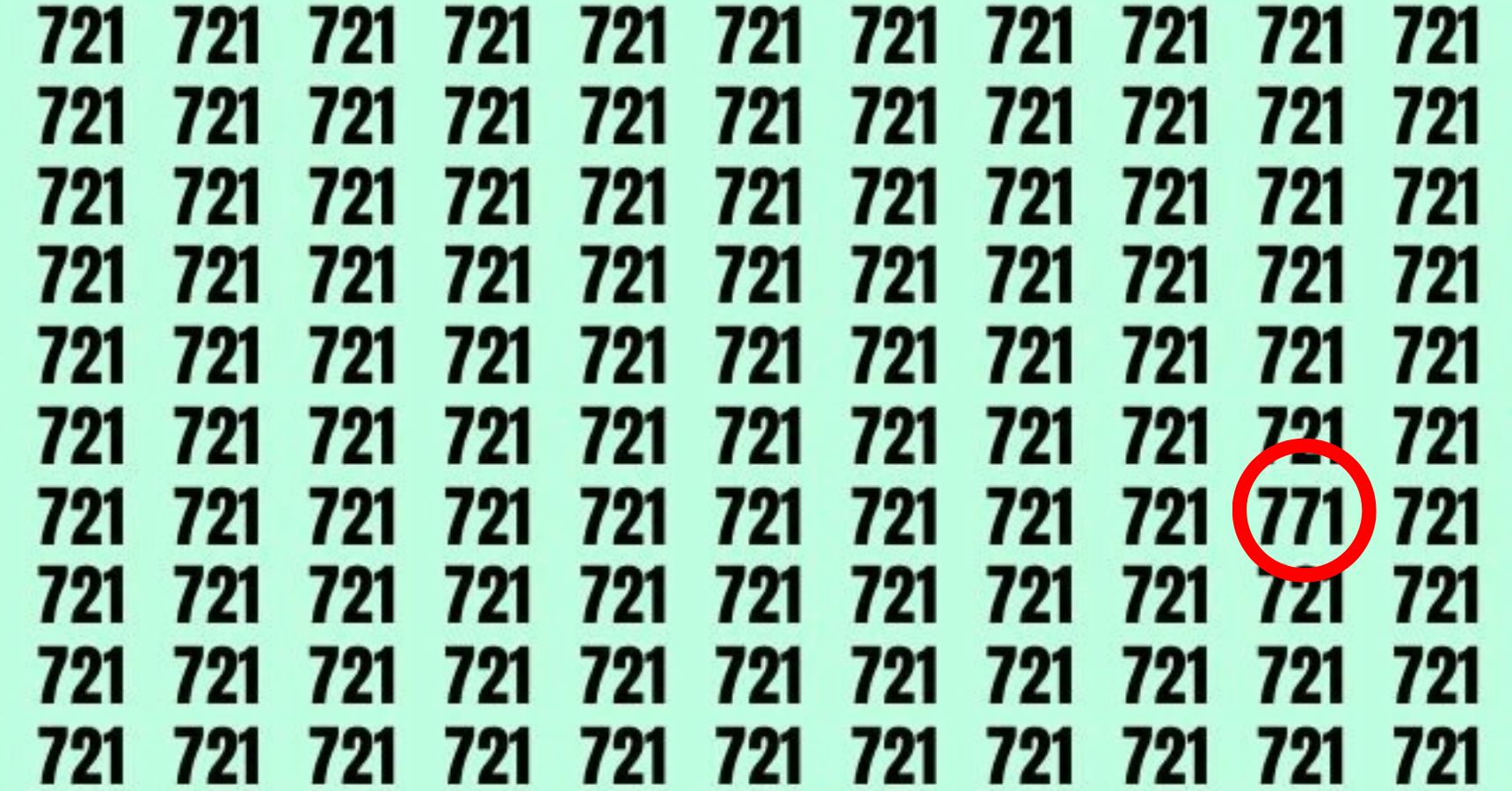 Optical Illusion You are a genius if you can find the number in 771 number