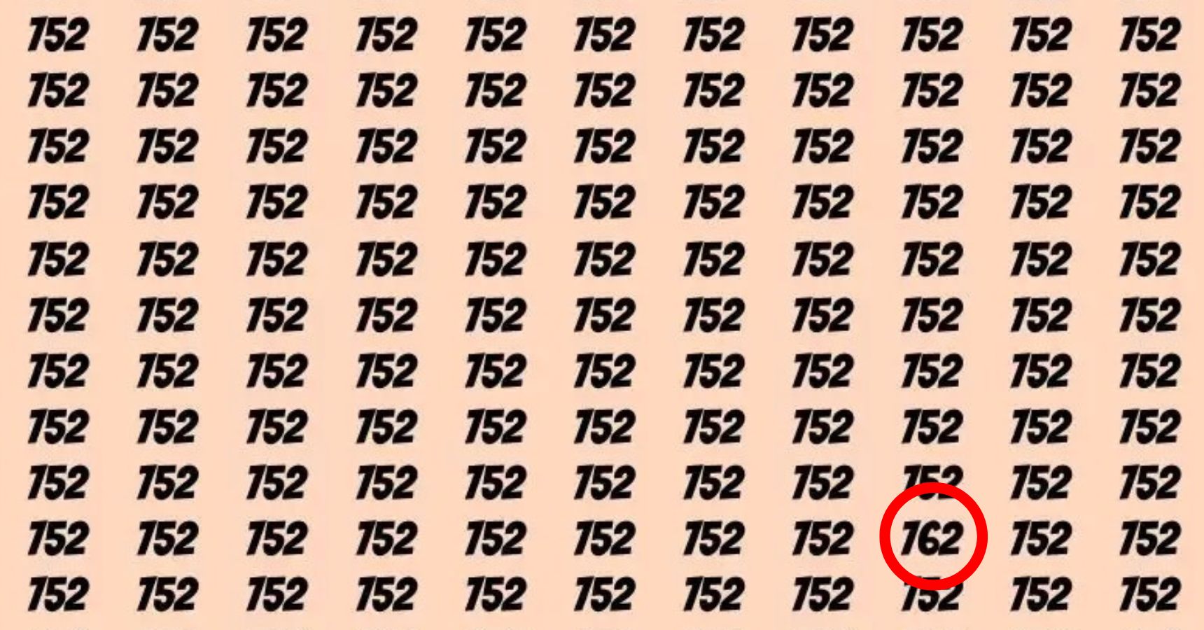 Optical Illusion Find the 762 number in the picture within 8 seconds