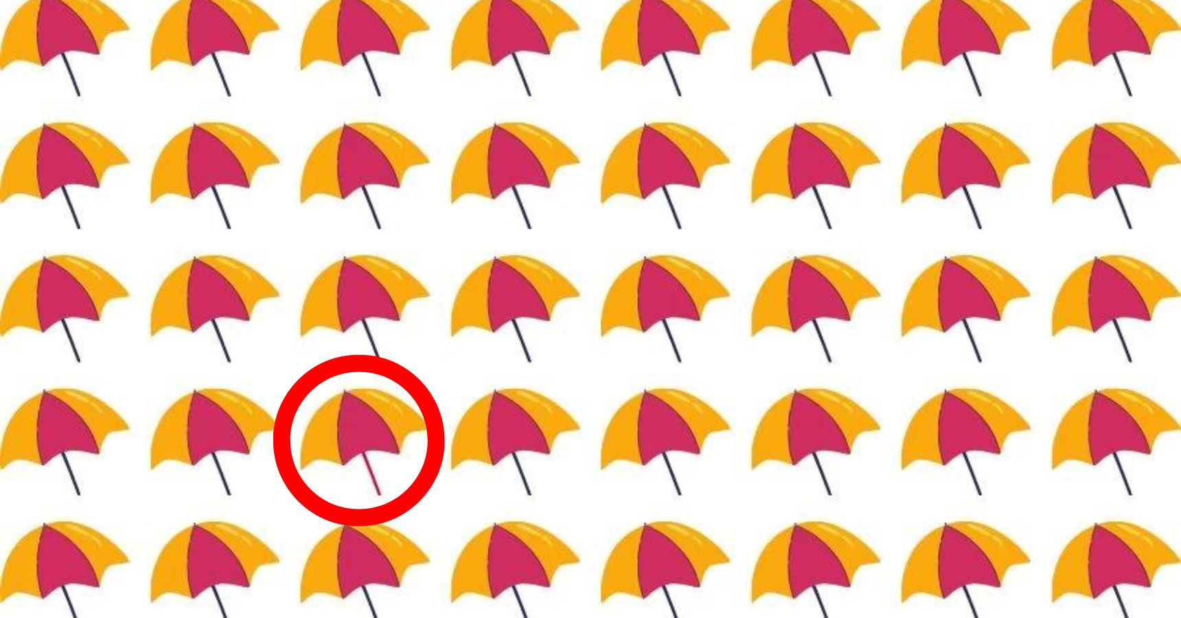  Optical illusion You are a genius if you can find the different umbrella