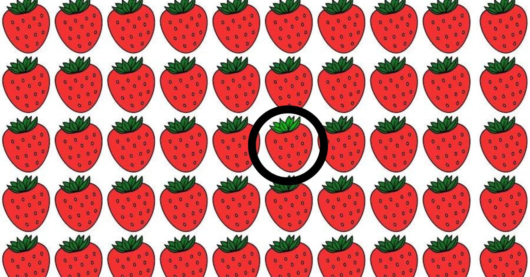 Optical Illusion Find the odd Strawberry within 8 seconds