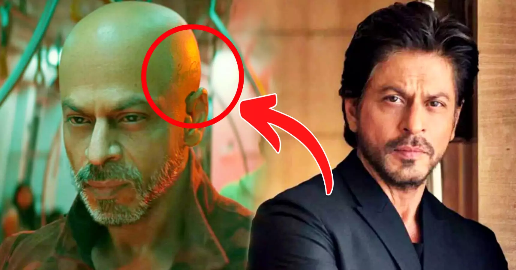 Jawan Prevue: Shah Rukh Khan sports a tattoo inked in Hindi on his head in  his bald look - See photo | Hindi Movie News - Times of India