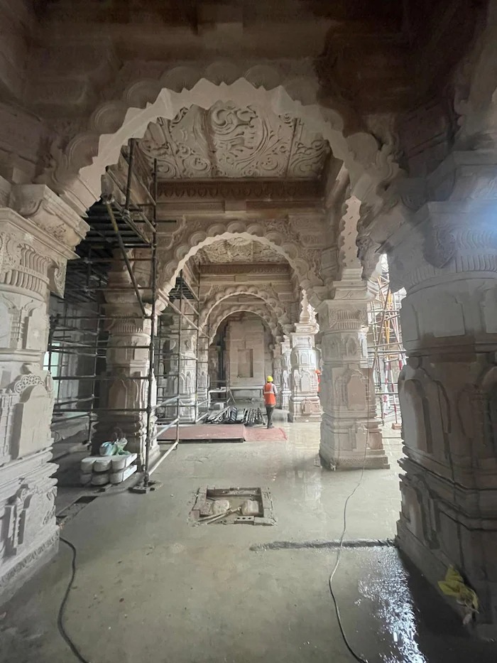 How far has the construction of Ram temple progressed