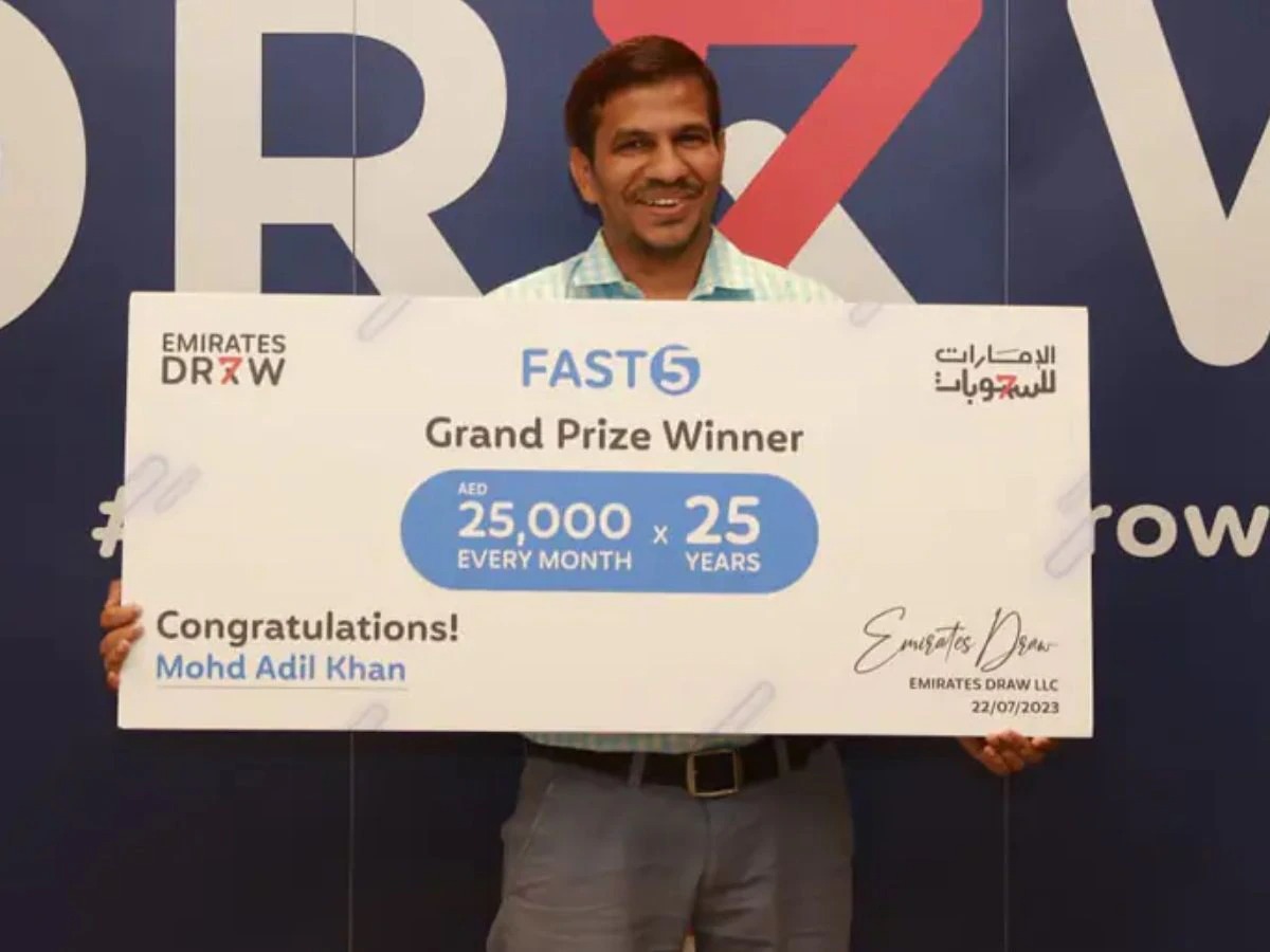 Adil made history by winning the lottery in Dubai 