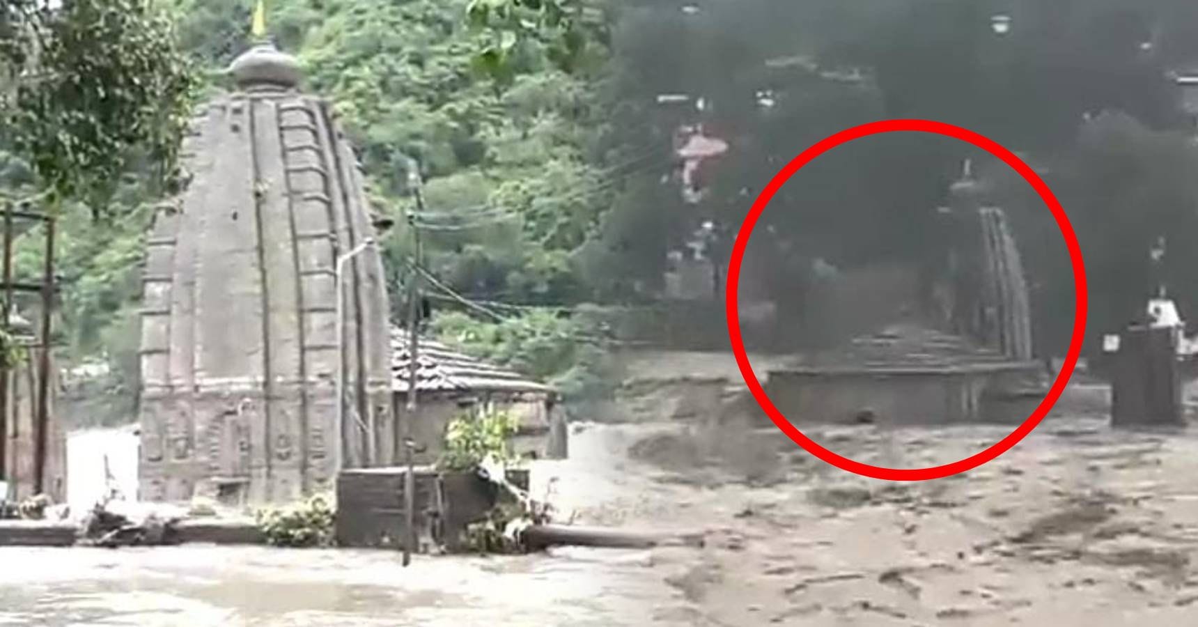 The temple of Bholenath is standing even in heavy floods