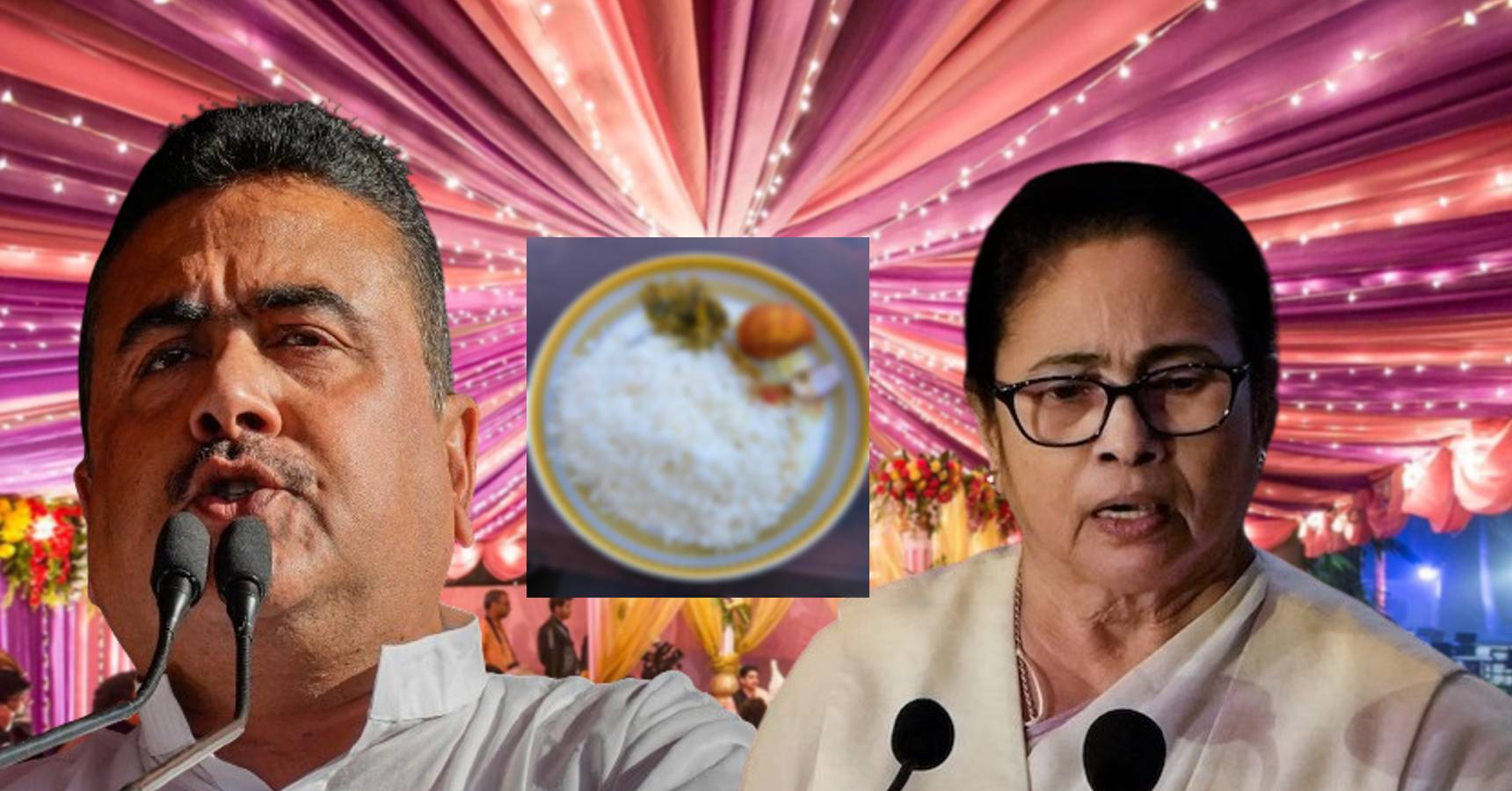 mamata , suvendu, weeding food