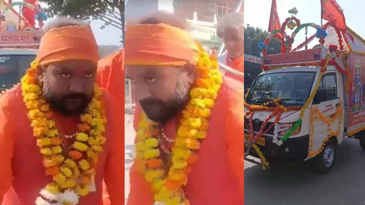 Baba Badri is going to Ayodhya pulling the Ram Rath by the hair of his head