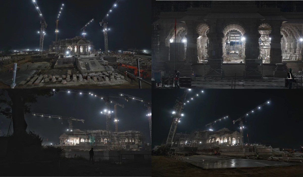 trust shares night time images of ayodhya ram mandir f