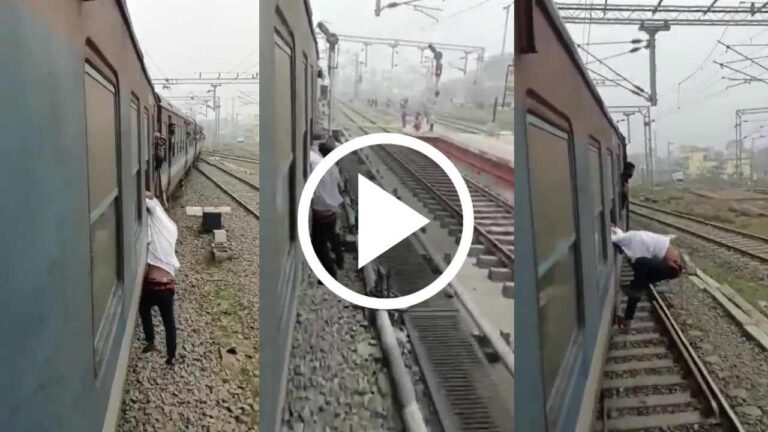 The mobile thief was dragged 1 km by the moving train