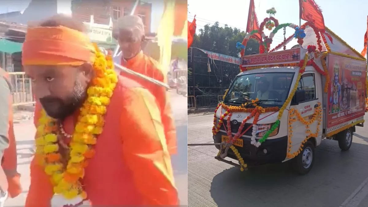 Baba Badri is going to Ayodhya pulling the Ram Rath by the hair of his head 