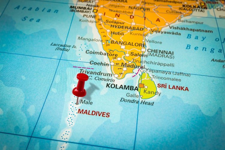 maldives map from india