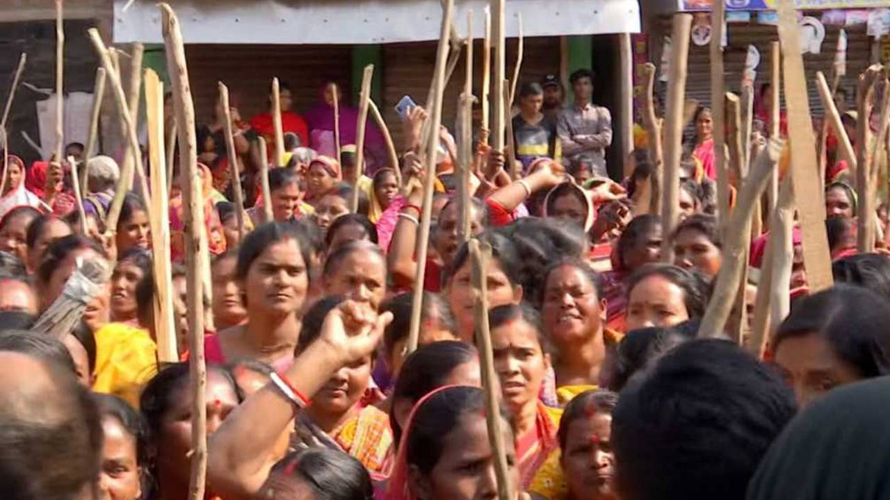 women protest