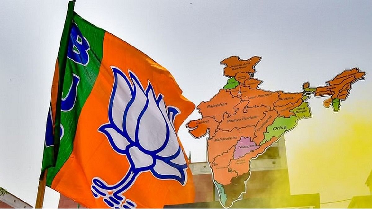 bjp flag and map representational (1)