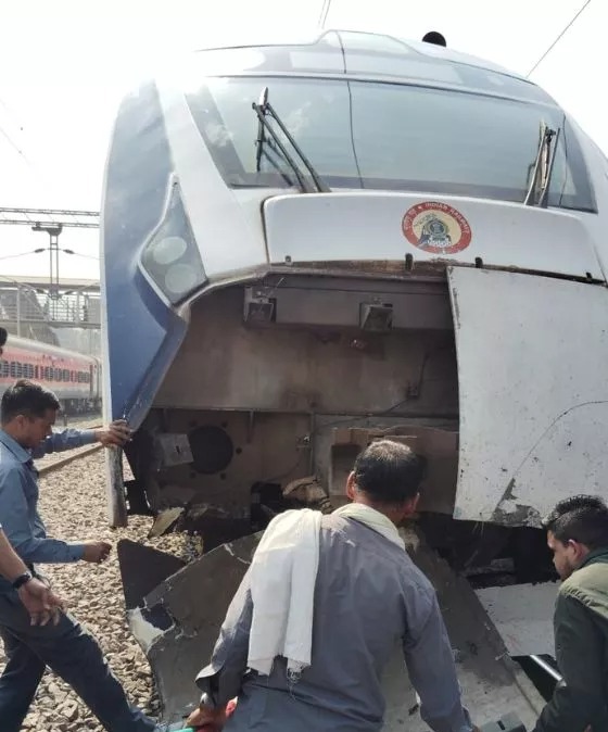 Vande Bharat Express collided with bull 