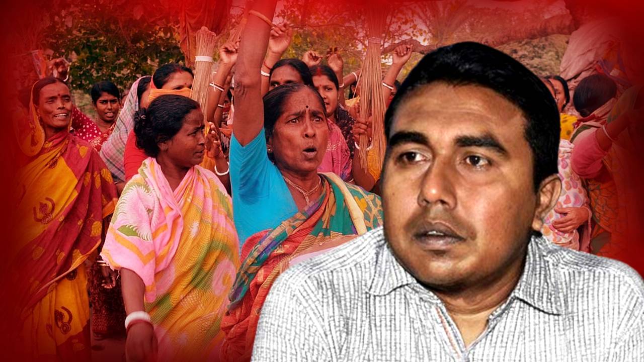 women in sandeshkhali once again showing protest