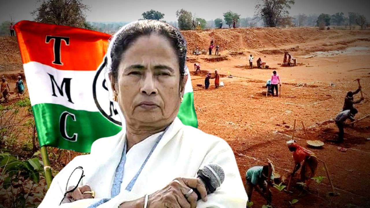 corruption suspect in 100 days work in sandeshkhali villagers stage protest in front of supervisor house