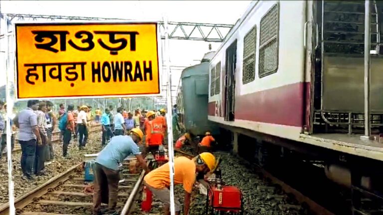 Indian Railway local train service disrupted in Howrah Bardhaman main line after a train derailed