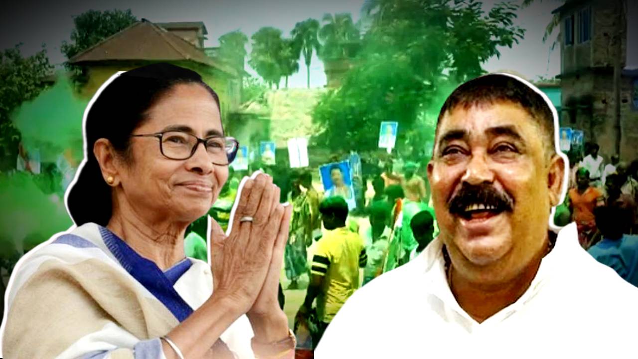 Kajal Sheikh’s followers took out Trinamool Congress’s victory procession in Birbhum