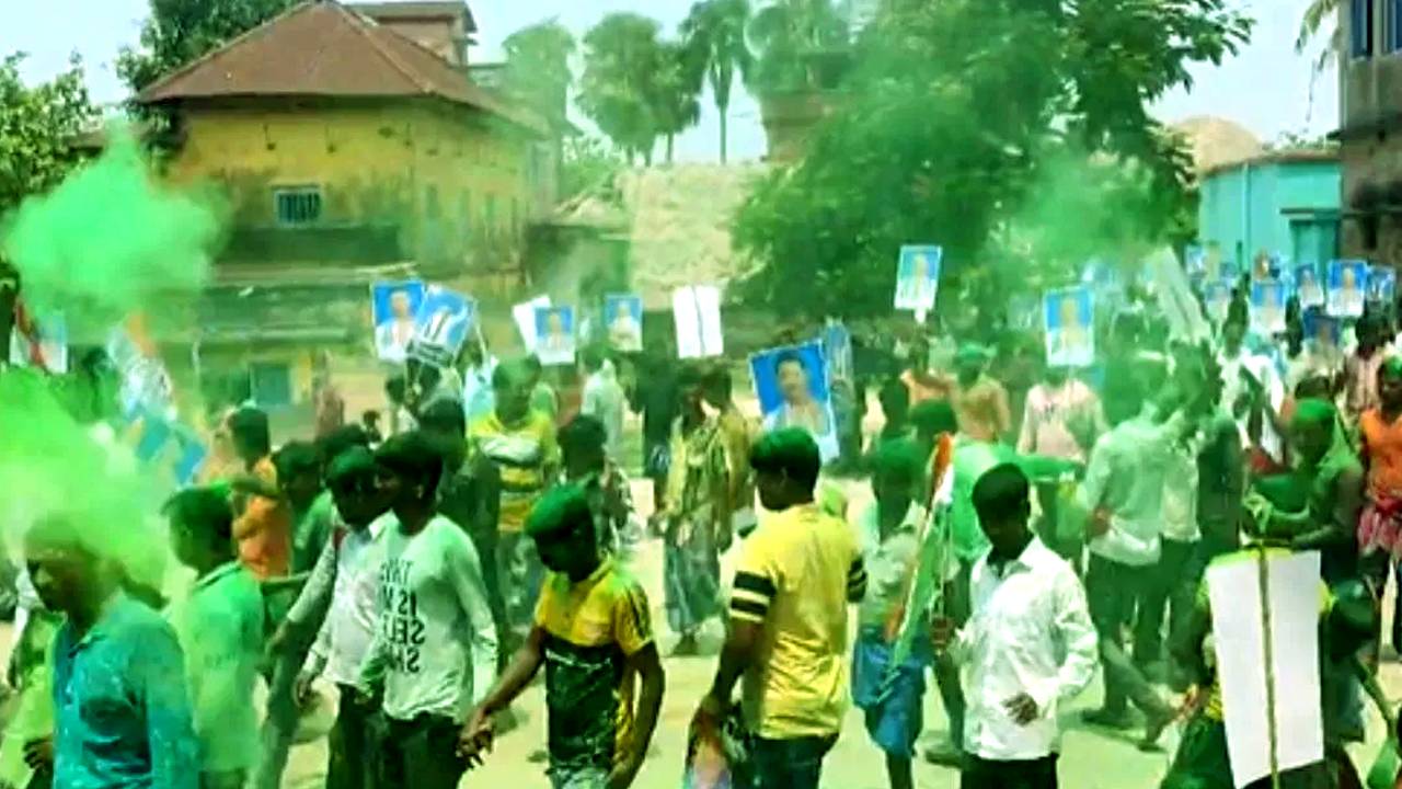 Trinamool Congress victory procession in Birbhum