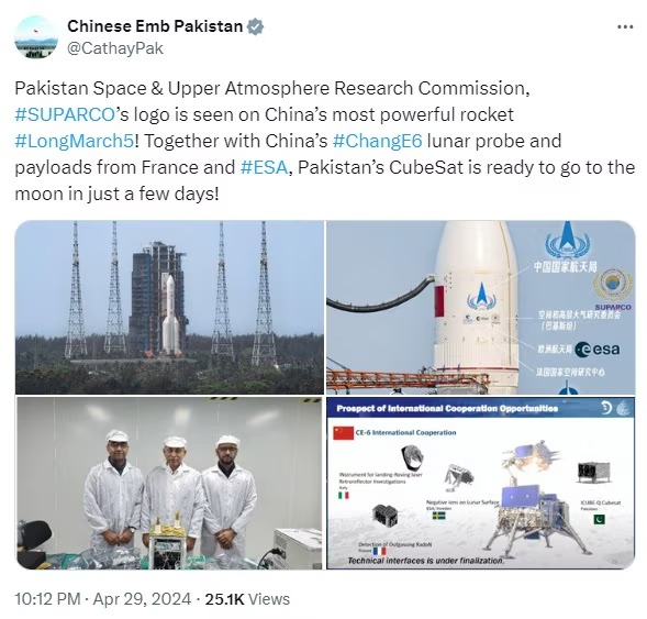 Pakistan went to the moon on the shoulders of China.
