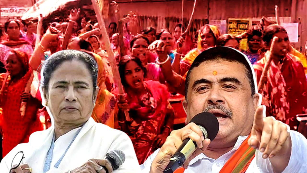 Chaos in Sandeshkhali BJP MLA Suvendu Adhikari again slams Mamata Banerjee