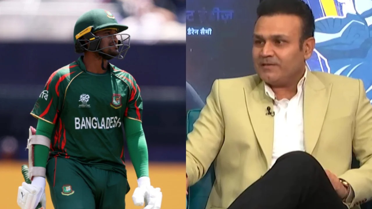  Virendar Sehwag got angry with Shakib Al Hasan.