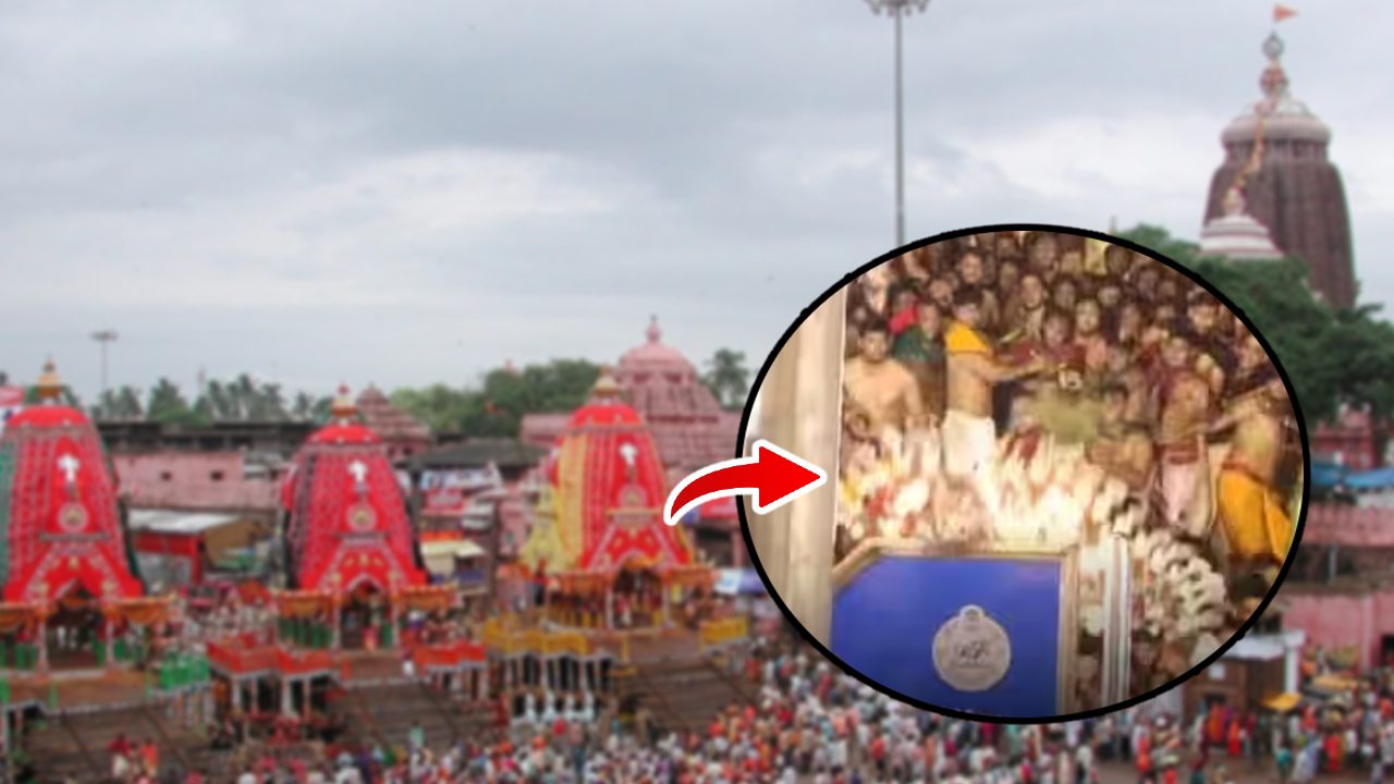 Puri While being taken down from the Rath, the idol of Balarama suddenly fell down.