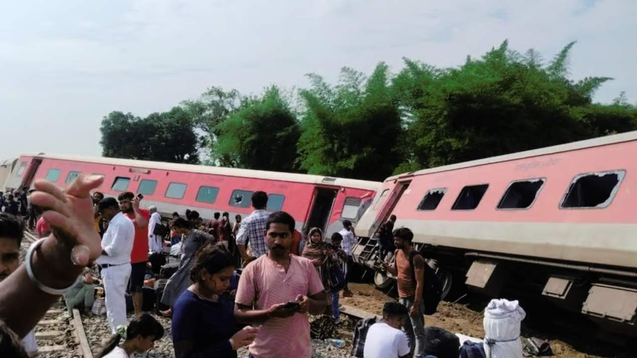 Train Accident Dibrugarh Express derailed.