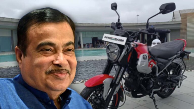 What Nitin Gadkari said at the launch of the world's first CNG bike made by Bajaj.