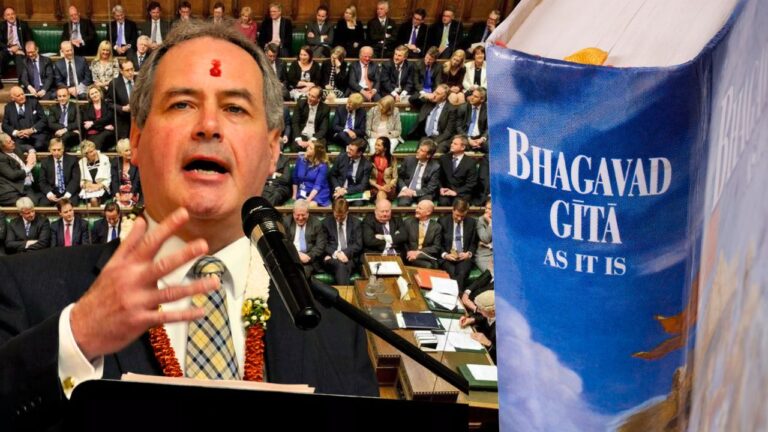 British MP Bob Blackman with Bhagavad Gita