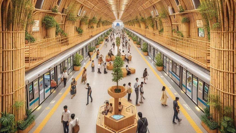 bamboo design Metro station