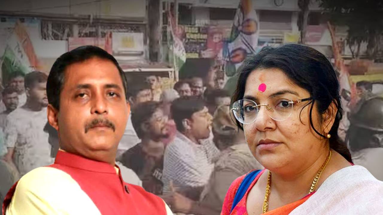 BJP Bangla Bandh Sajal Ghosh detained Locket Chatterjee arrested by Police