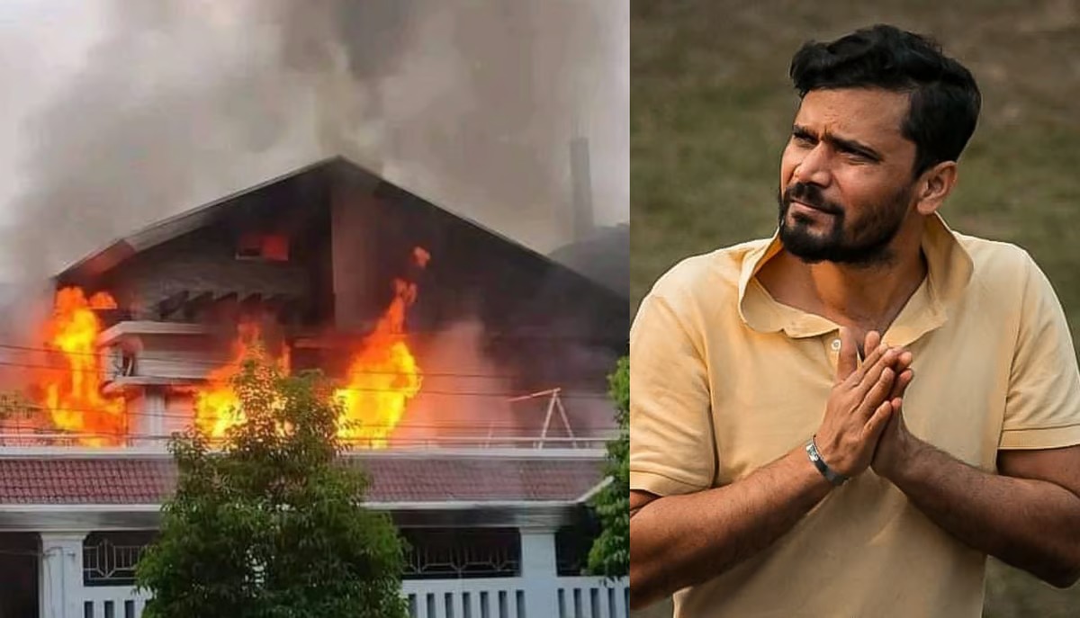 Mashrafe Bin Mortaza's house was set on fire in Bangladesh.