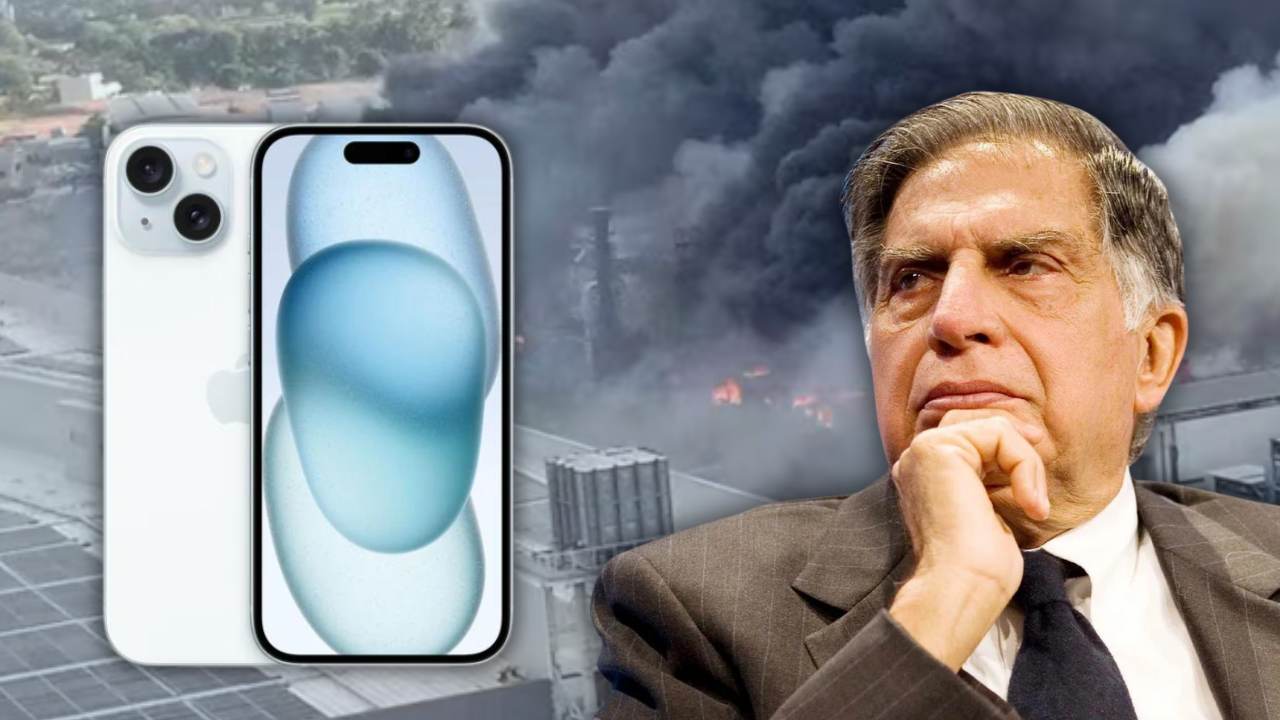 Devastating fire at iPhone component maker Ratan Tata's factory.