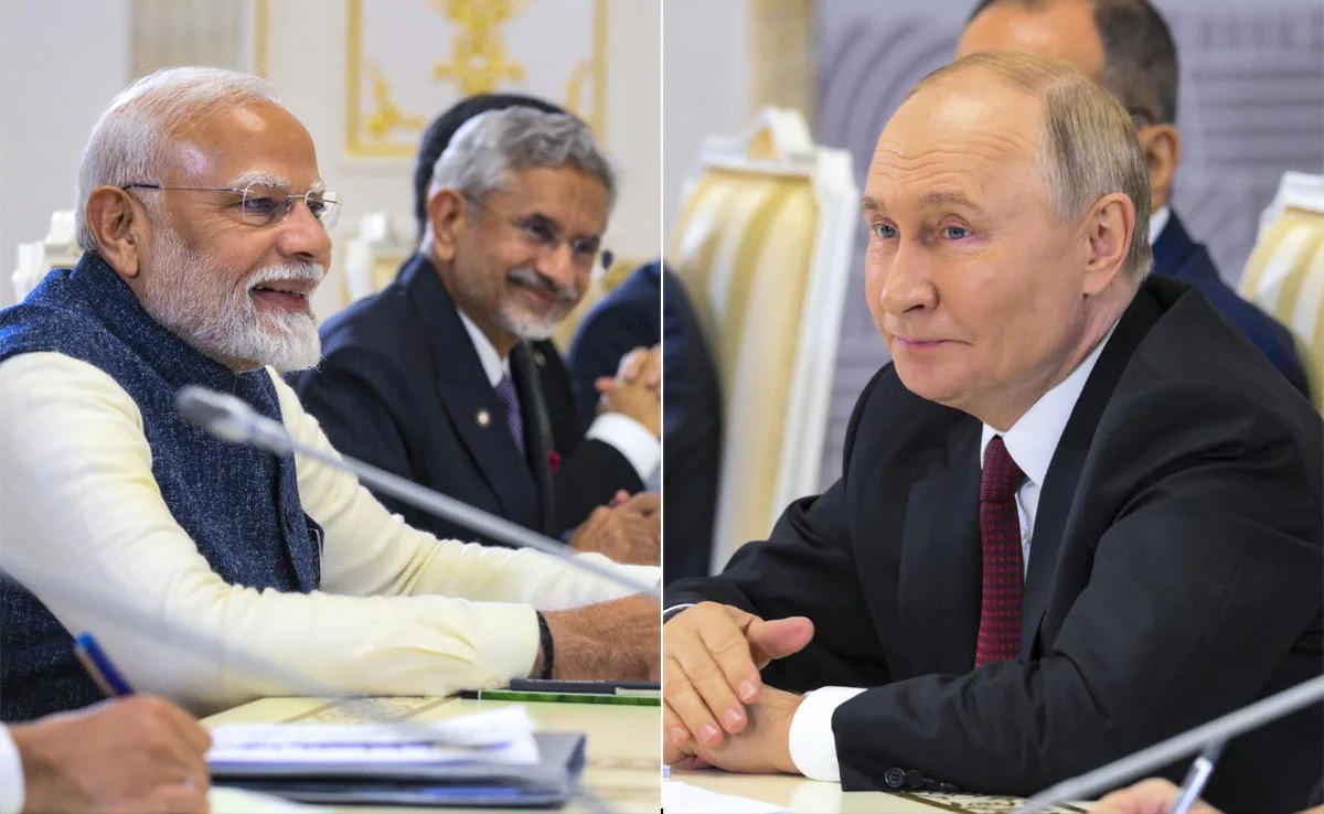 Putin and Narendra Modi meeting.