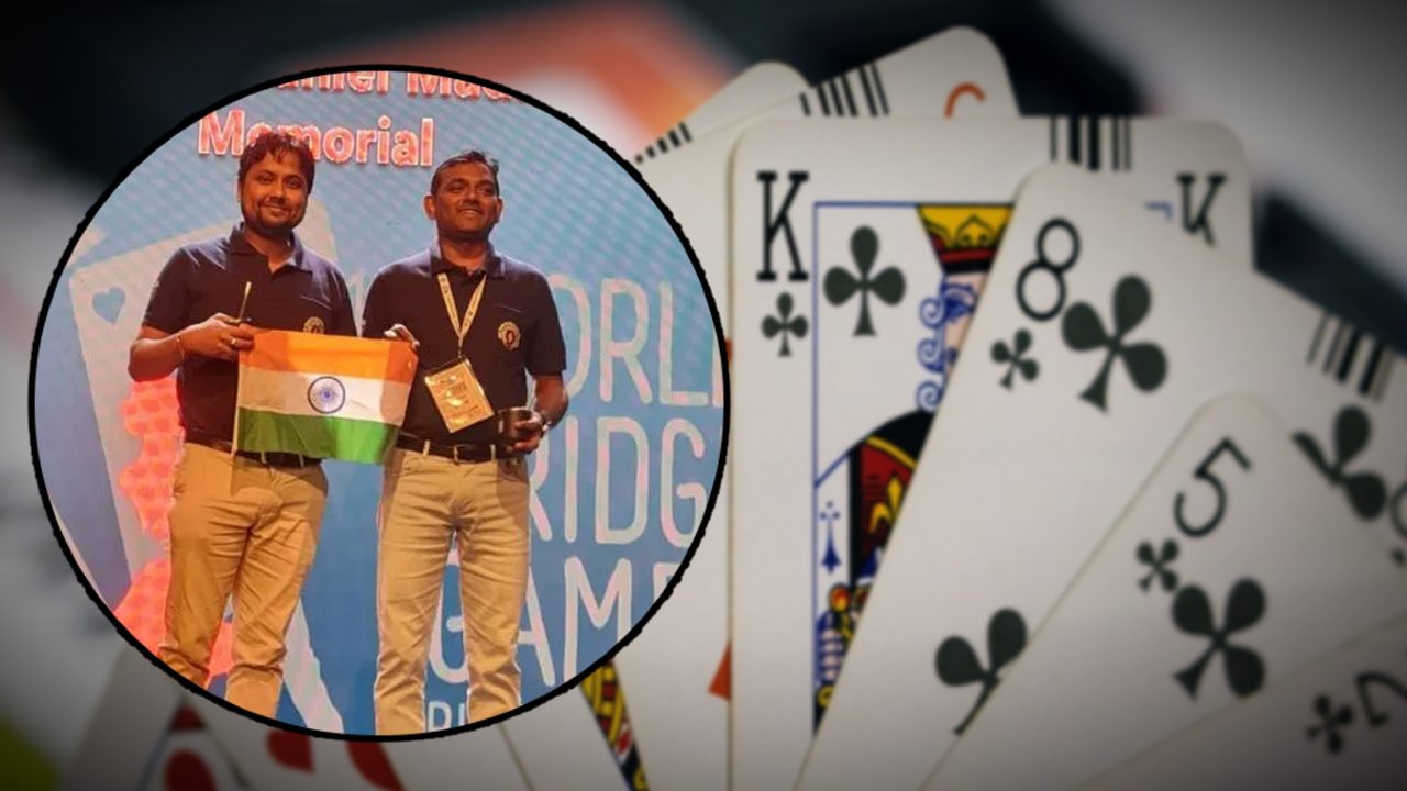 Sanjit won gold medal by playing card.