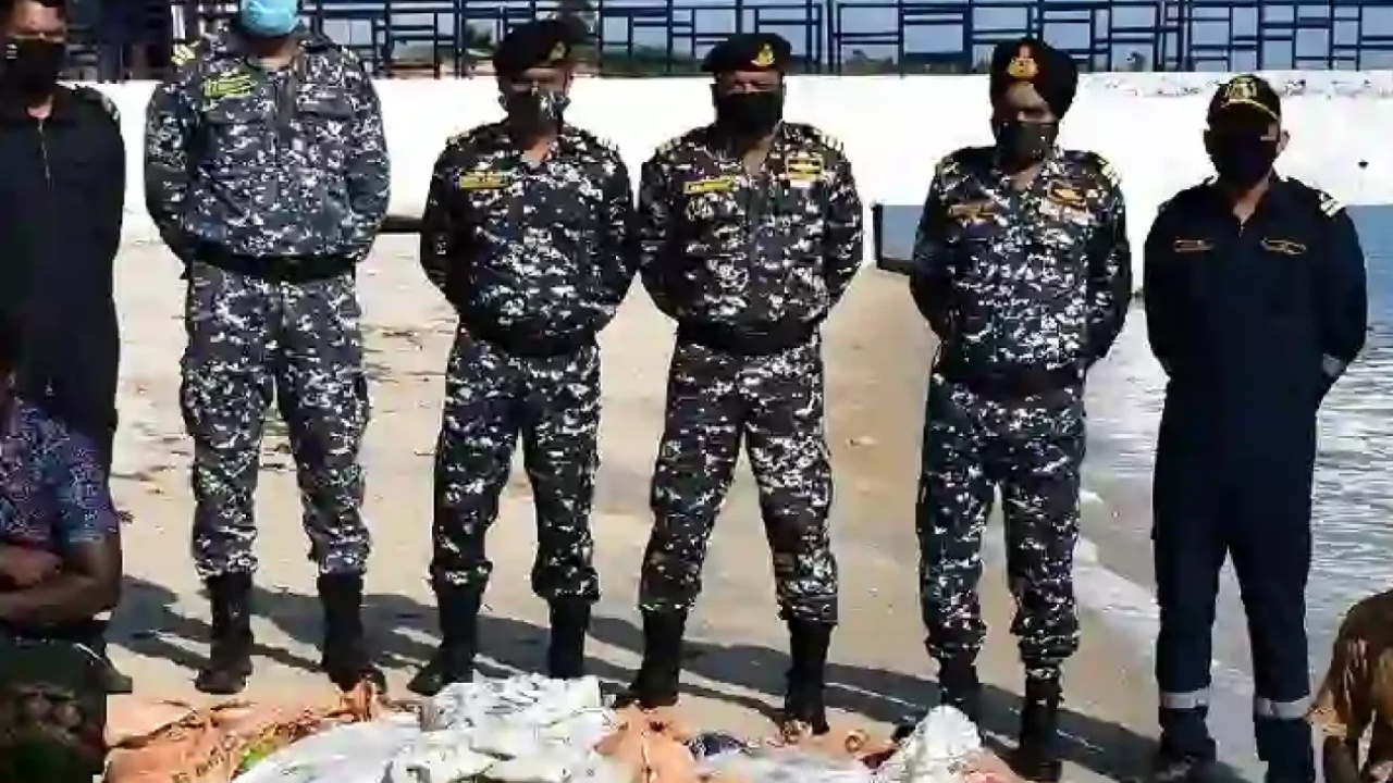 Indian coast guard seized tons of drugs 