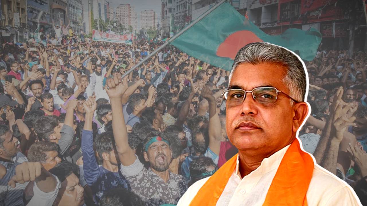 Dogs cannot fight with lion BJP leader Dilip Ghosh attack Bangladesh slams TMC also