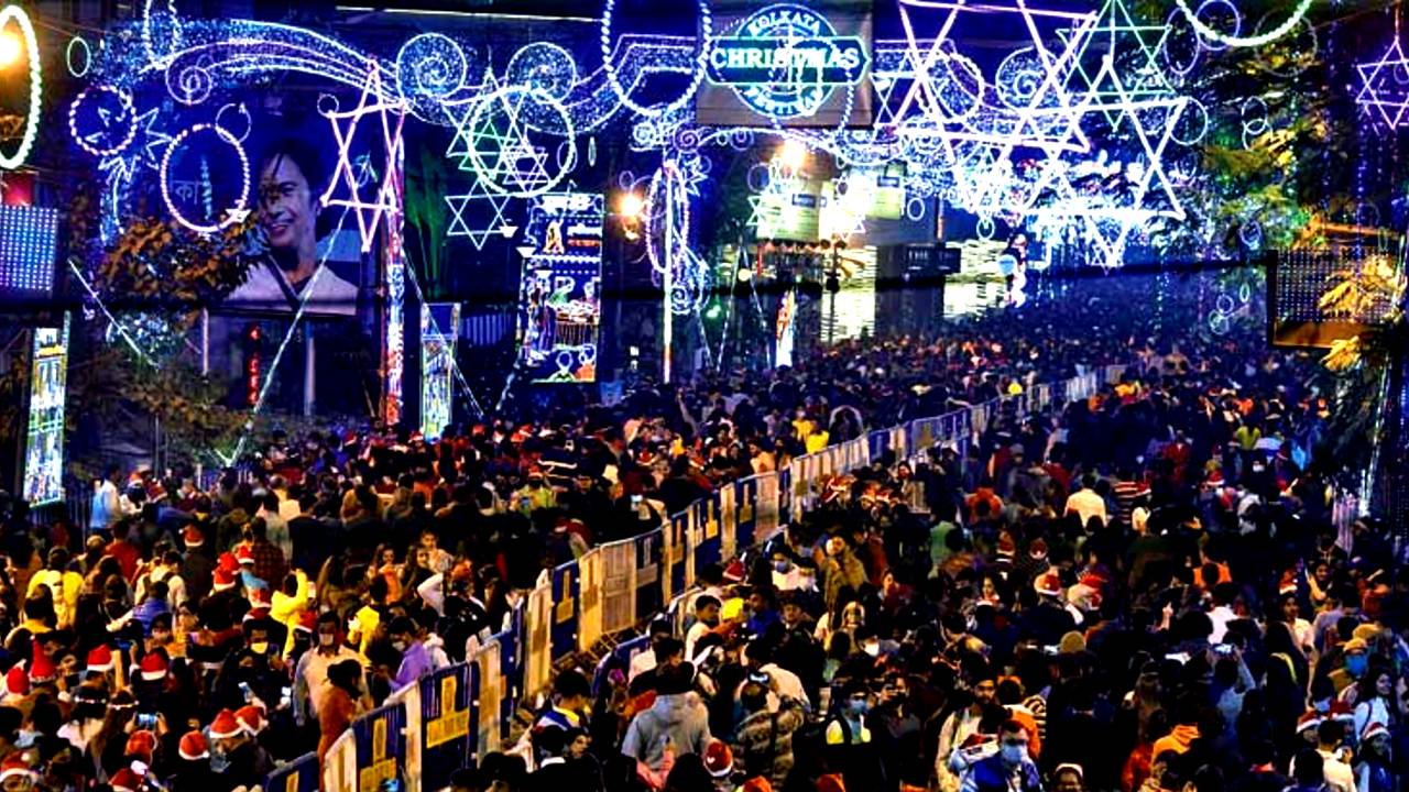 Kolkata Police New Year Christmas Park Street