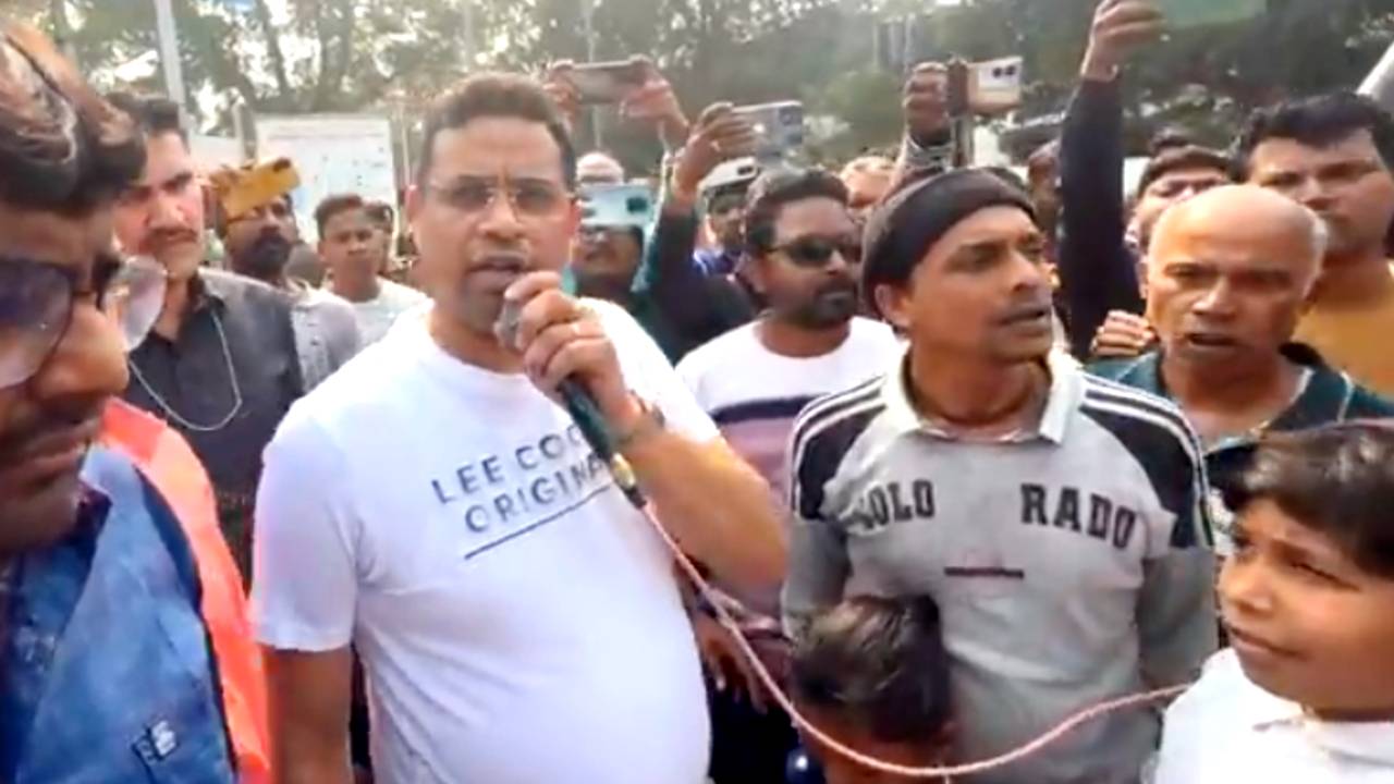 Saumitra Khan at Bishnupur Railway Station