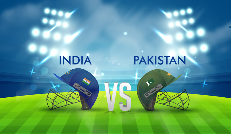 Pakistan-India cricket match update.